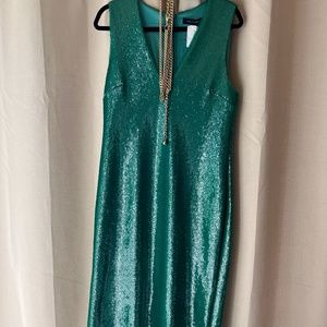 Sally Lapointe green sequin dress BRAND NEW with tags! size 12